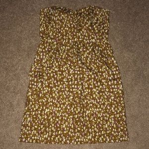 JCrew Mustard Purple Ruffled Tiered Dress